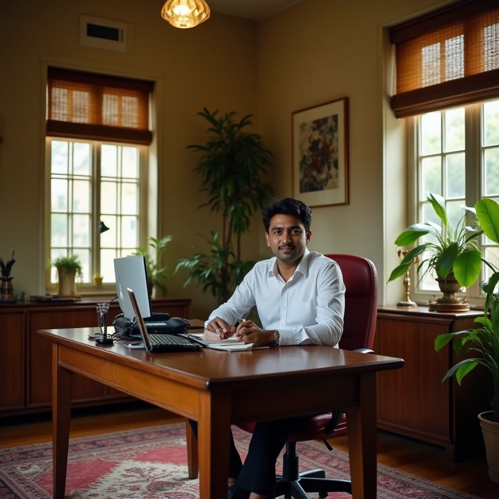 Founder Rajiv Sharma in his first coaching office